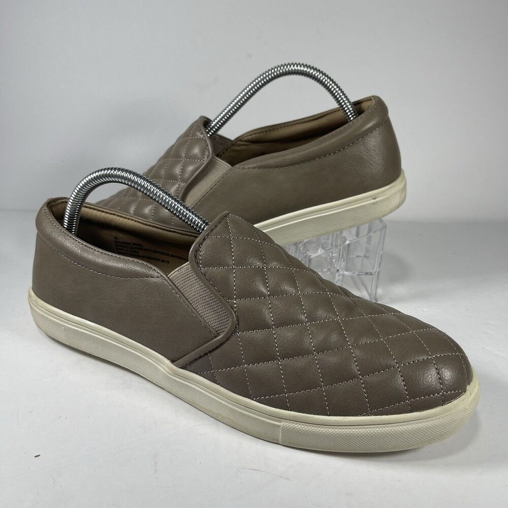 Target Quilted Slip-On Sneakers - Women's Size 10 - Taupe/Brown
